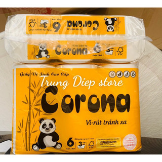 Combo 3 bịch giấy vệ sinh không lõi Corona nặng 800g