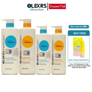 Cặp dầu gội xả Olexrs Argan Oil Collagen Hair Salon, Dầu gội phục hồi tóc, chống rụng kích mọc tóc