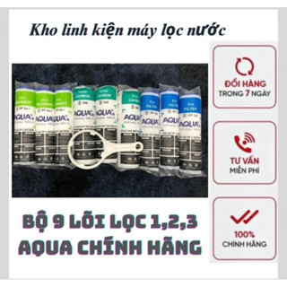 Combo 3 bộ lõi lọc nước 123 Aqua chính hãng - Dùng để thay thế cho máy lọc nước RO gia đình