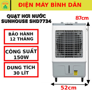 Quạt điều hòa, quạt hơi nước, quạt làm mát Sunhouse SHD7734 - mới 99%