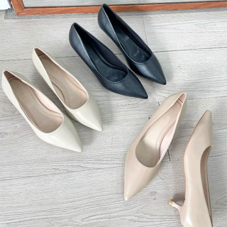 Giày Công Sở - Giày Gót EMYLI Mũi Nhọn Da Mềm Cao 4p VNXK