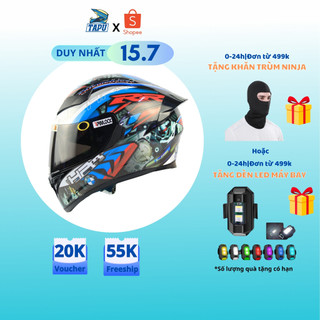 [Tặng Khăn Ninja] MŨ BẢO HIỂM FULLFACE 1 KÍNH ROYAL M138B LÊN TEM BMW HP4 - Tapu Shop