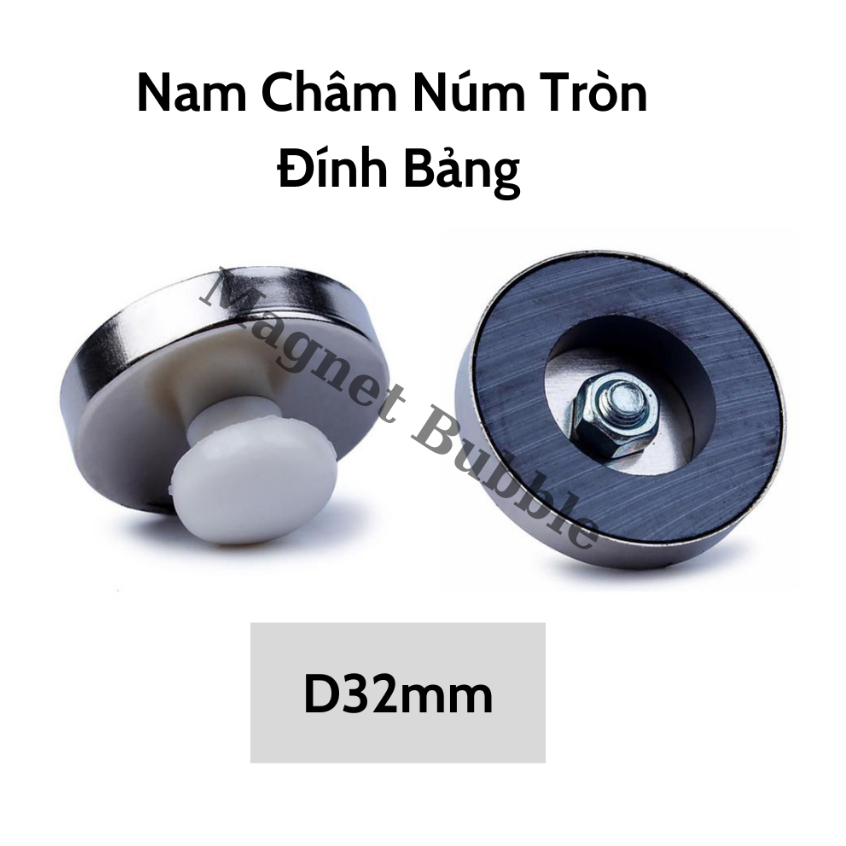 Nam châm núm tròn đính bảng từ D32mm.