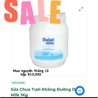 SỮA CHUA ĂN KHÔNG ĐƯỜNG  DALATMILK 1 KG DATE MỚI HÀNG SẴN