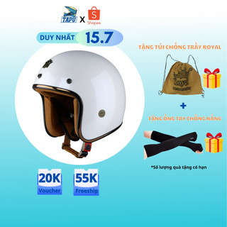[CHÍNH HÃNG] MŨ BẢO HIỂM 3/4 ROYAL M20C ( TRẮNG) - Tapu Shop