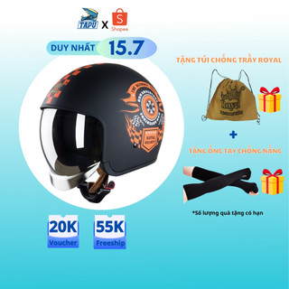 [CHÍNH HÃNG ] MŨ BẢO HIỂM 3/4 KÍNH ÂM ROYAL M139 TEM - Tapu Shop