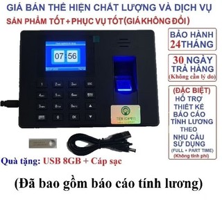 Máy Chấm Công Vân Tay 911 Nâng Cao - Shop Sẽ Gọi Hỗ Trợ Tính Lương Fulltime + Partime - TặngUSB 8GB