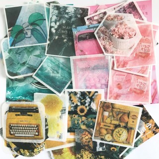 Set 40 sticker giấy washi trang trí planner STG080 Gachini