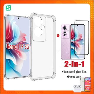 Kính Cường Lực Full Màn Reno 11 F Reno 8T Reno 4 Reno 5 Reno 6 6z Reno 7 7z Reno 8 8z  + Ốp Lưng chống sốc 4 cạnh loại 1