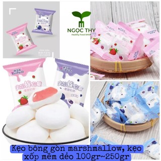 Kẹo bông gòn marshmallow, kẹo xốp dẻo mềm nội địa Trung gói 100gr-250gr