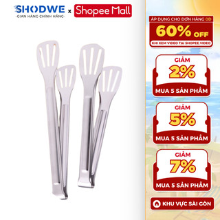 Kẹp inox đa năng shodwe gắp đồ chiên rán, thịt nướng bbq bít tết, gắp bánh cao cấp chống gỉ