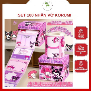 Set 100 nhãn vở hình korumi , nhãn vở cute , giấy nhãn vở cho học sinh hình dễ thương mẫu mới 2024