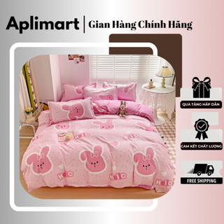 Bộ chăn ga gối cotton poly set 4 món hàng nhập khẩu