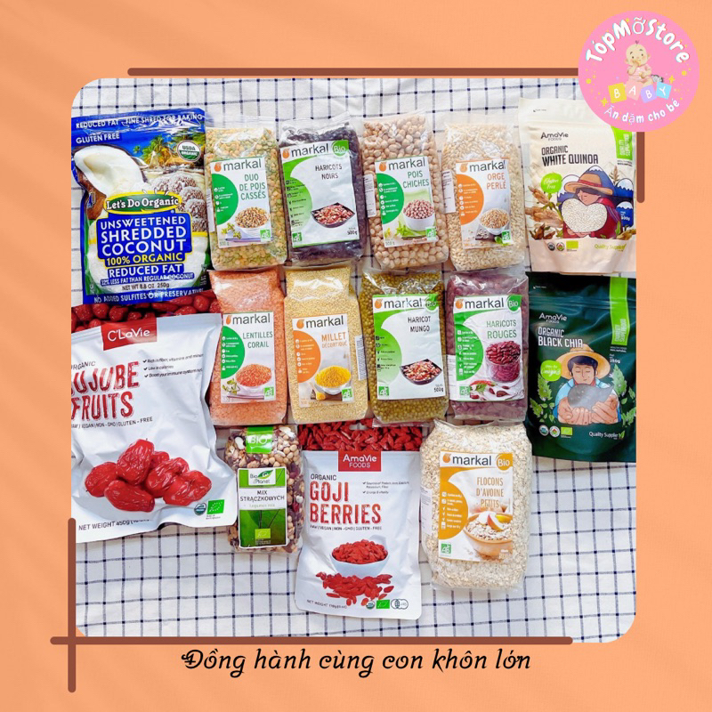 Đậu Hạt Hữu Cơ Cho Bé Ăn Dặm Tách lẻ túi zip 34gr - 100gr