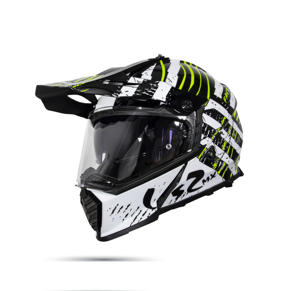Mũ bảo hiểm Fullface Dual Sport/ Adventure chính hãng LS2 MX436 EVO Verve Đen trắng