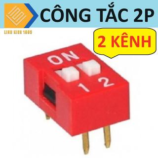 Công tắc gạc 2 kênh dip2 màu đỏ chân cắm 2.54mm