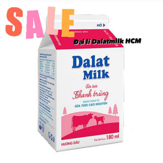 Sữa thanh trùng dâu tây Đà Lạt Milk 180ml còn ít sale nốt