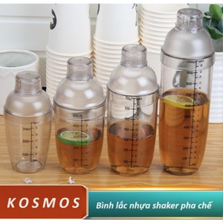 Bình lắc Shaker pha chế nhựa chia vạch đen 350ml- 500ml - 700ml - 1000ml - ( đã bao gồm nắp bình lắc )