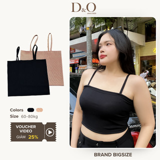 Áo Hai Dây Croptop Bigsize 60-80kg Áo 2 Dây Viền Màu Đen Nâu Basic