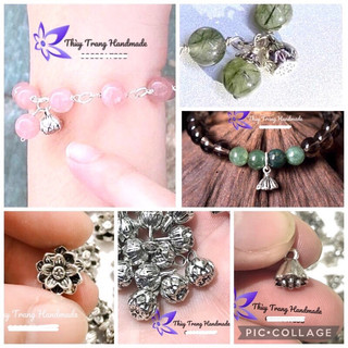 Charm Hoa Sen bình an làm vòng tay, trang sức handmade