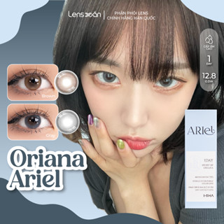 Kính áp tròng cận 1 ngày LENS XOẮN lens xám nâu tự nhiên trong veo không viền ISHA ORIANA ARIEL