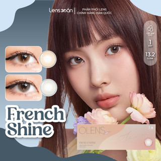 Kính áp tròng 1 ngày LENS XOẮN lens HAERIN NEWJEANS tây xám nâu hiệu ứng OLENS FRENCH SHINE