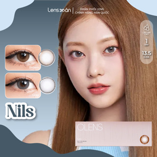 Kính áp tròng tây 1 ngày LENS XOẮN lens HAERIN NEWJEANS 2 dải màu có viền tròn mắt OLENS NILS