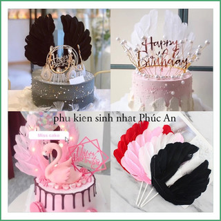 Cánh lông vũ trang trí bánh kem sang trọng hpbd