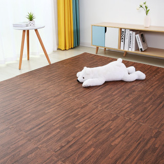 Thảm xốp vân gỗ nâu đỏ và xanh 60×60×1cm
