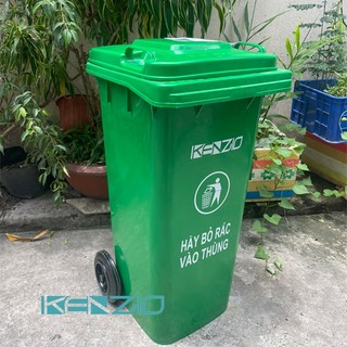 Thùng rác công cộng 120 lít, thùng rác nhựa 120 lít có 2 bánh xe, nắp đậy kín