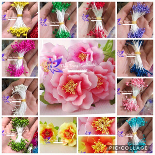 1 bó Nhị, nhụy giọt nước làm hoa voan, hoa giấy, đồ handmade