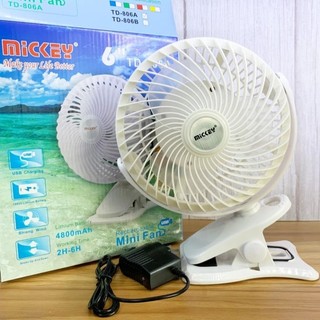Quạt Sạc Kẹp MICKEY TD-806