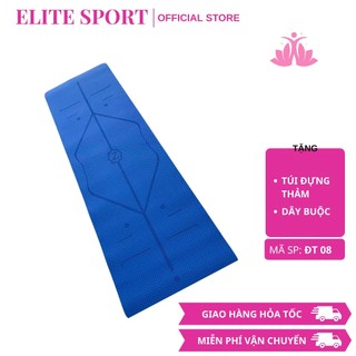 Thảm tập Yoga, Gym, Thể dục TPE 8mm Elite Sport kèm túi đựng và dây buộc thảm