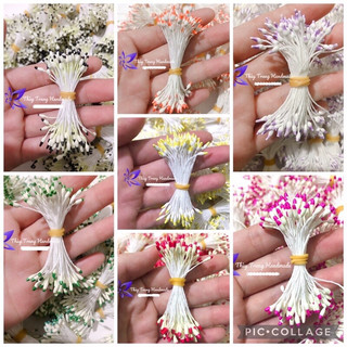 Bó nhị, nhuỵ thạch cao điểm màu làm hoa giấy, hoa voan nguyên liệu handmade