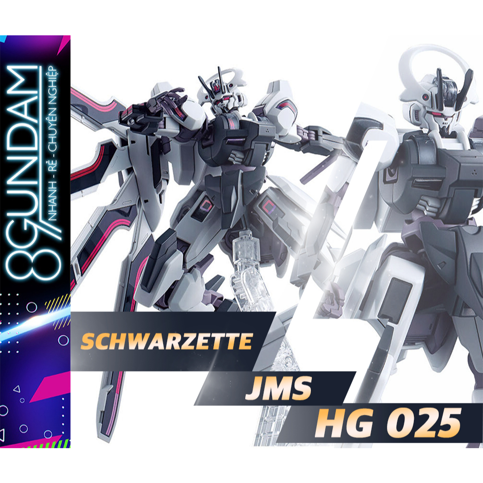 [CÓ SẴN] Mô Hình Lắp Ráp HG JMS 1001 Schwarzette (tặng kèm base + decal nước)