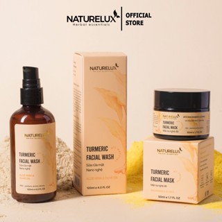 Bộ Sữa rửa mặt+Mặt nạ nghệ đỏ dưỡng trắng da, mờ thâm nám, dưỡng ẩm NATURELUX (120ml/50g)