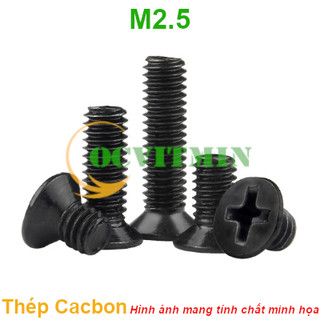 Km25d# - ốc vít bake đầu bằng m2.5 thép cacbon