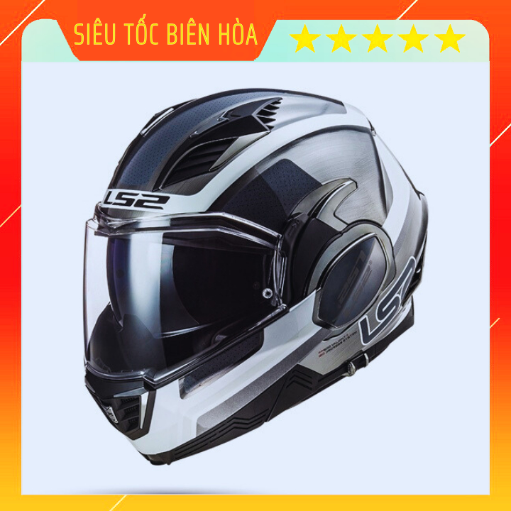 Mũ Bảo Hiểm Fullface Lật Hàm 180 Độ LS2 FF900 Trắng Đen Chính Hãng Tặng Kèm Khăn Ninja