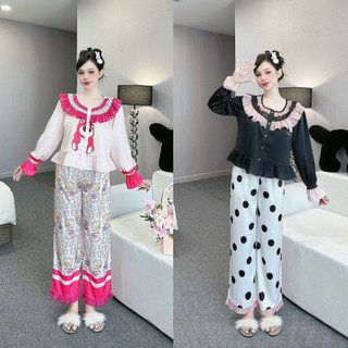 Bộ Đồ Ngủ Pijama Lụa Latin hàn cao cấp, Bộ Đồ Mặc Nhà Quần Dài Tay Dài Mềm Mịn Thoáng Mát