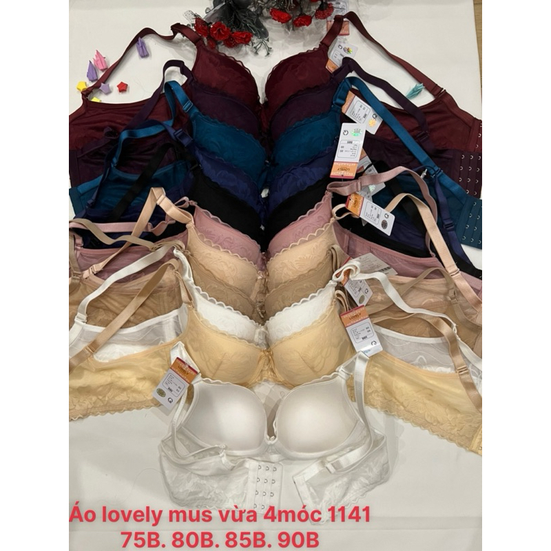 Áo lovely 1141 dày vừa 4 móc 75B. 80B. 85B. 90B)