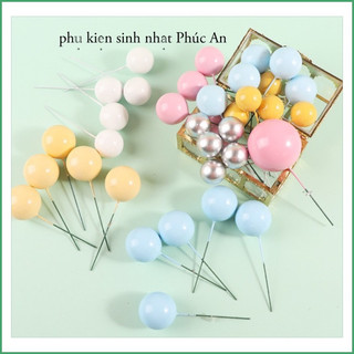 Túi 40 viên bi nhựa màu pastel trang trí bánh kem hpbd
