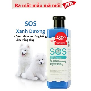 Hỗ trợ ship- -sữa tắm sos xanh dương - 530ml - cho chó mèo lông trắng