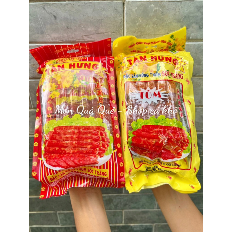 1KG Lạp xưởng Tôm và Lạp xưởng Heo Tân Hưng chính hiệu Sóc Trăng