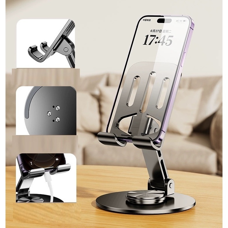 Giá đỡ Điện Thoại Ipad Máy Tính Bảng Xoay 360 Độ,Giá để bàn điện thoại Kim Loại Tản Nhiệt Gấp Gọn | BigBuy360 - bigbuy360.vn