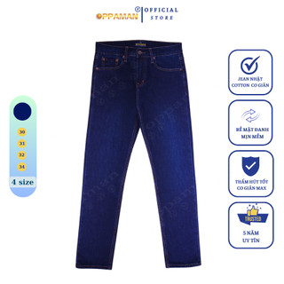 Quần jean nam quần bò nam quần rin nam vải cao cấp xuất khẩu trơn dày màu xanh nhật quần jean nam co giãn OJ1 OPPAMAN