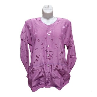 Áo lụa Gấm bà ba cho bà già xẻ tà có túi