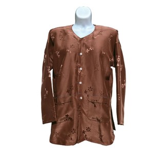 Áo lụa Gấm bà ba cho bà già xẻ tà có túi