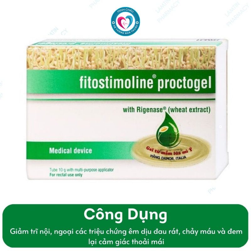 Fitostimoline Proctogel - Gel bôi trĩ nội ngoại từ mầm lúa mì Ý - Tuýp 10g, 35g [NHẬP KHẨU CHÍNH HÃNG]