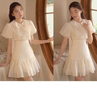 Đầm Tơ Yếm HIBEESTORE, Váy Thiết Kế Phối Chất Liệu Tơ Và Viền Ren Cho Nàng Dự Tiệc Trẻ Trung Xinh Đẹp HHFG6446