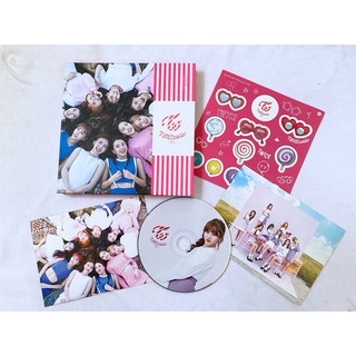 Twice mini album Lane1 Coaster khui seal, đầy đủ đồ gồm Cd Photobook, 2 postcard,  kèm sticker như hình.